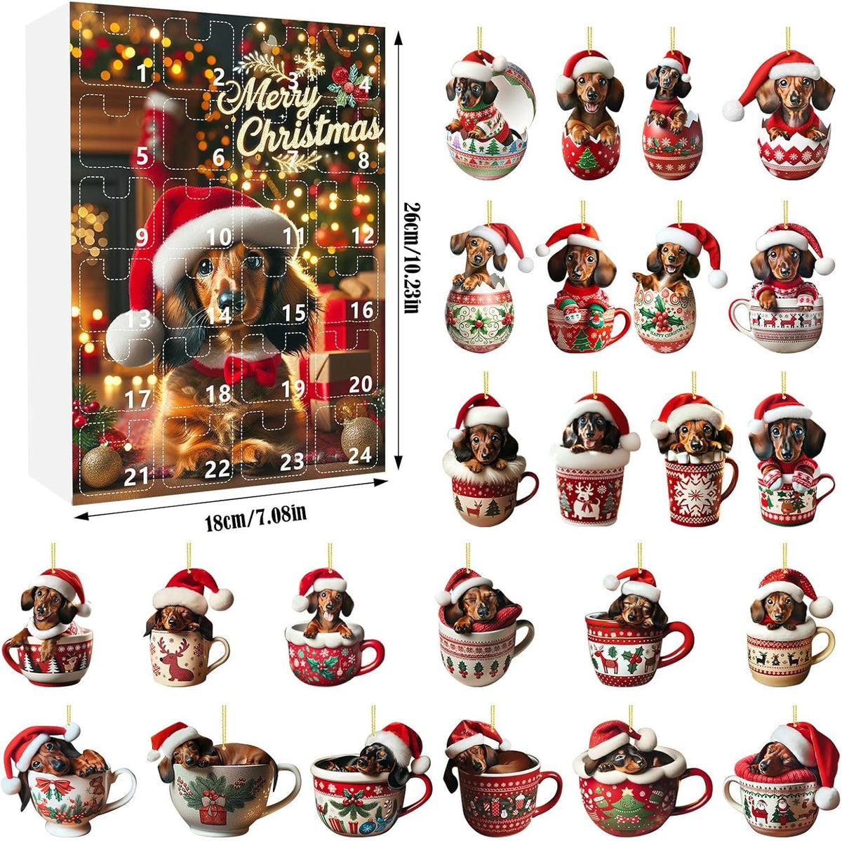 Dachshund Advent Calendar For Festive Holiday Decor