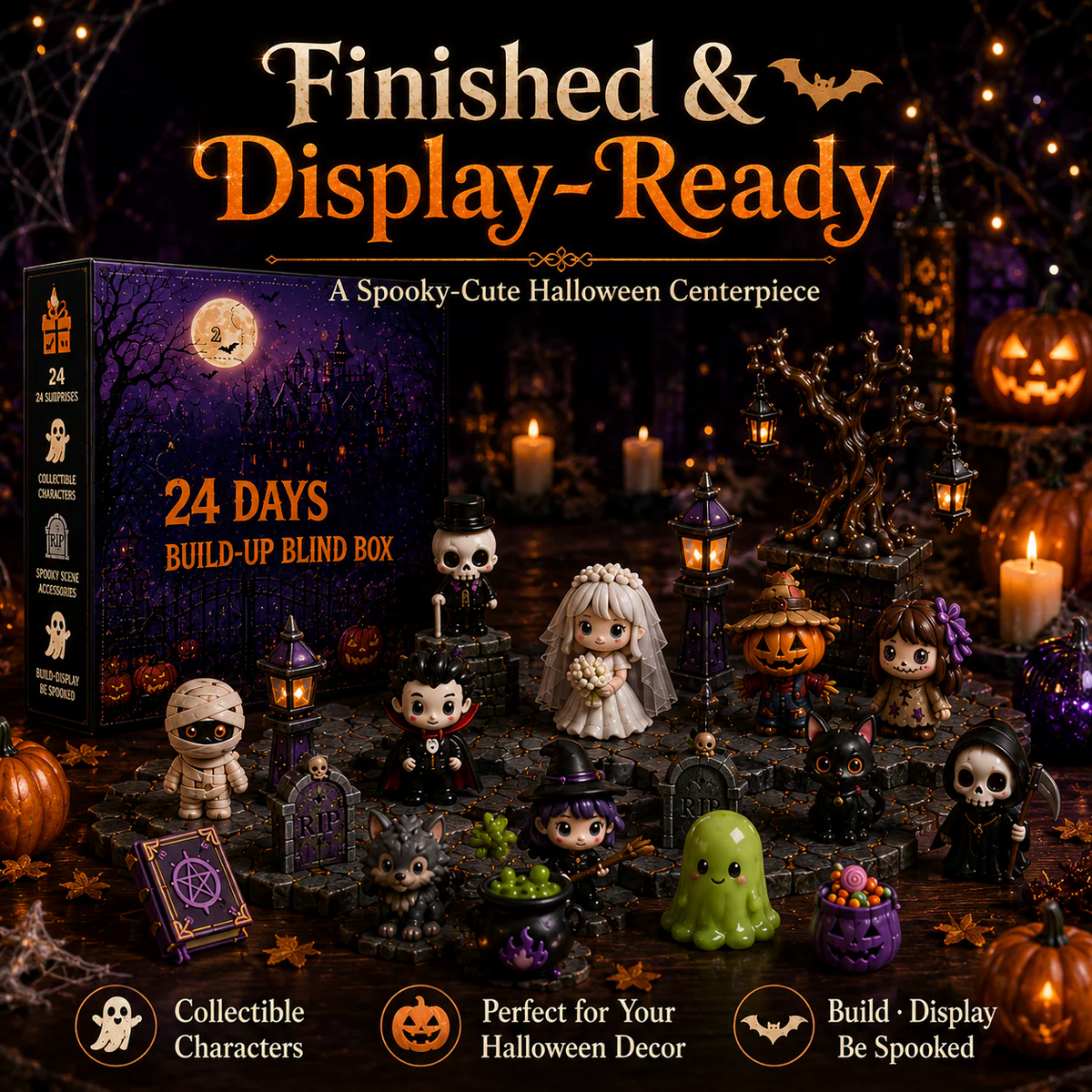 Set de calendar de Advent cu casă bântuită pentru distracție de Halloween