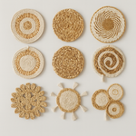 11-Piece Woven Rattan Wall Basket Decor Set
