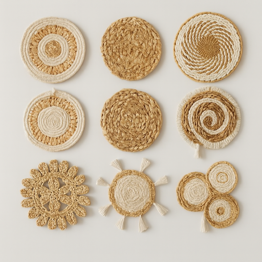 11-Piece Woven Rattan Wall Basket Decor Set