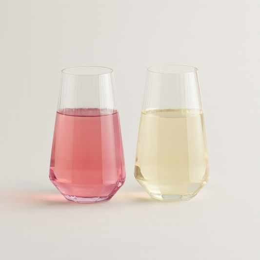 Fasetované sklenice typu highball pro pevný úchop