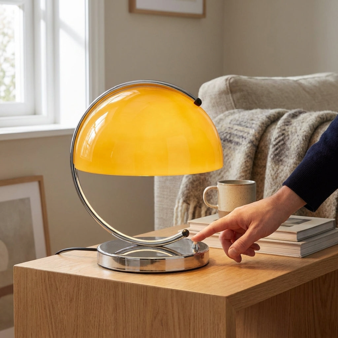 Noordse glazen tafellamp voor gezellige verlichting