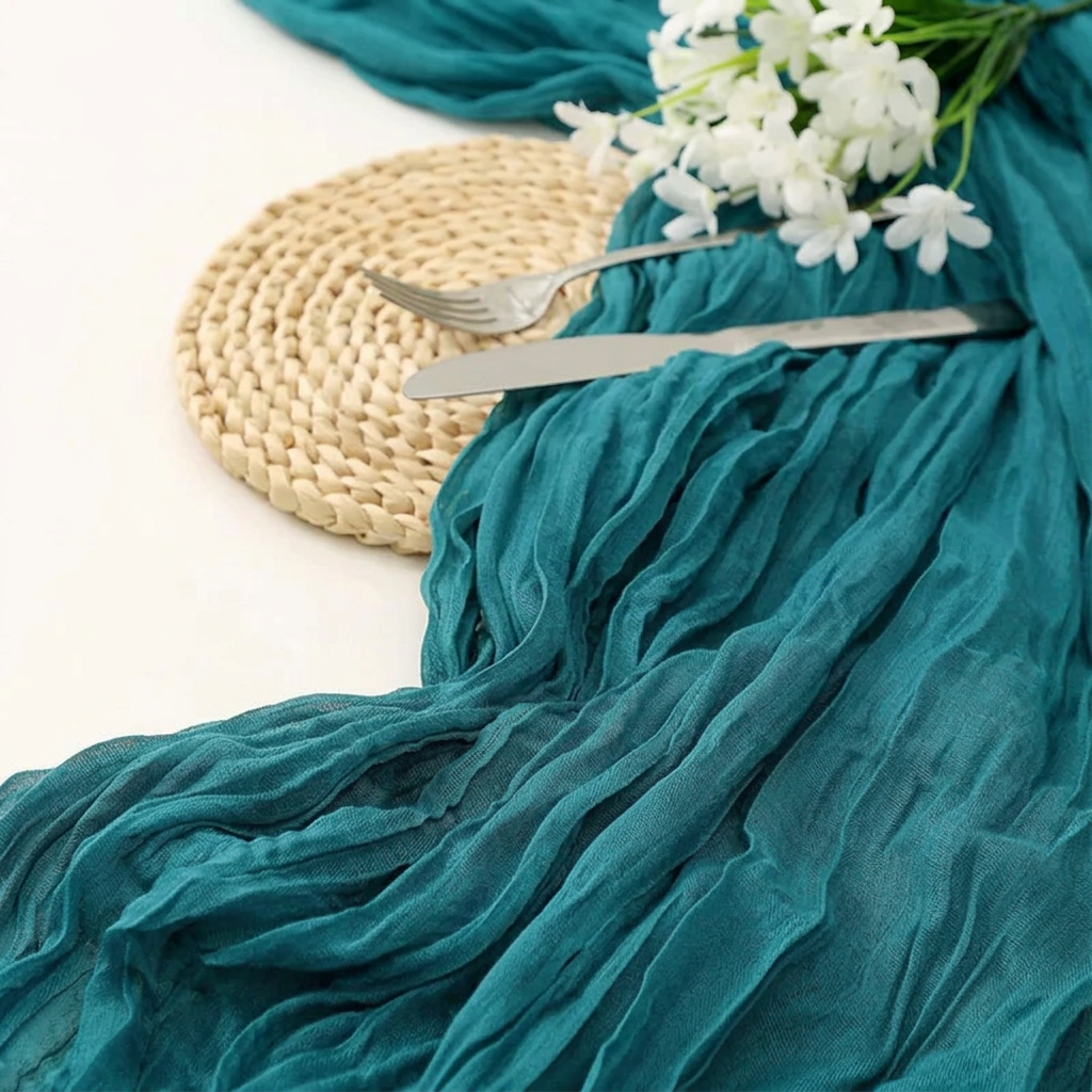 Flowing Gauze Table Runner for Effortless Elegance