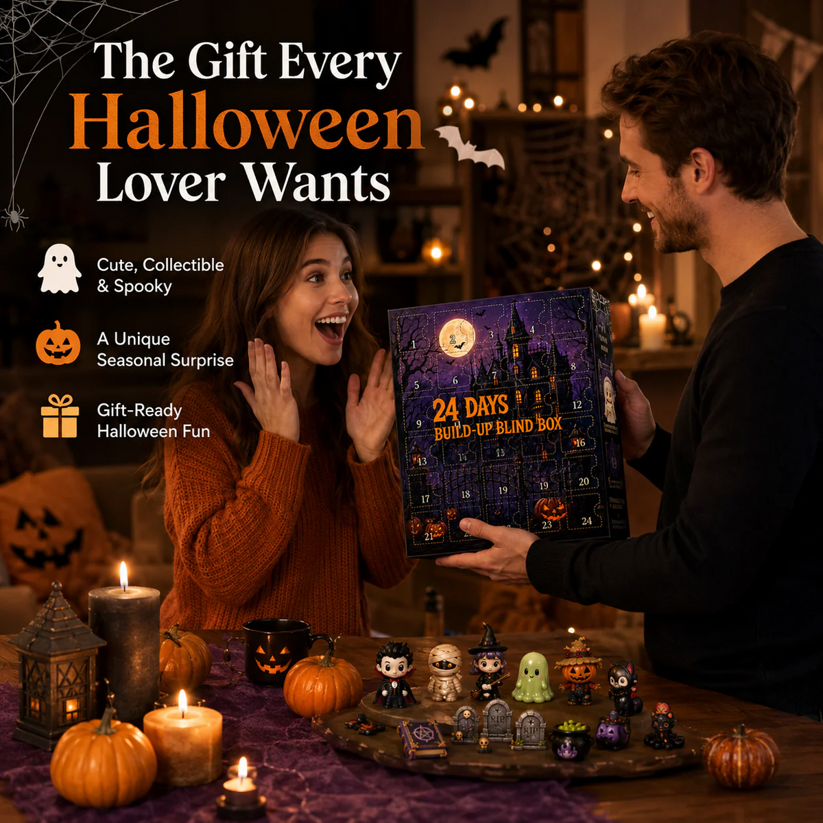 Set de calendar de Advent cu casă bântuită pentru distracție de Halloween