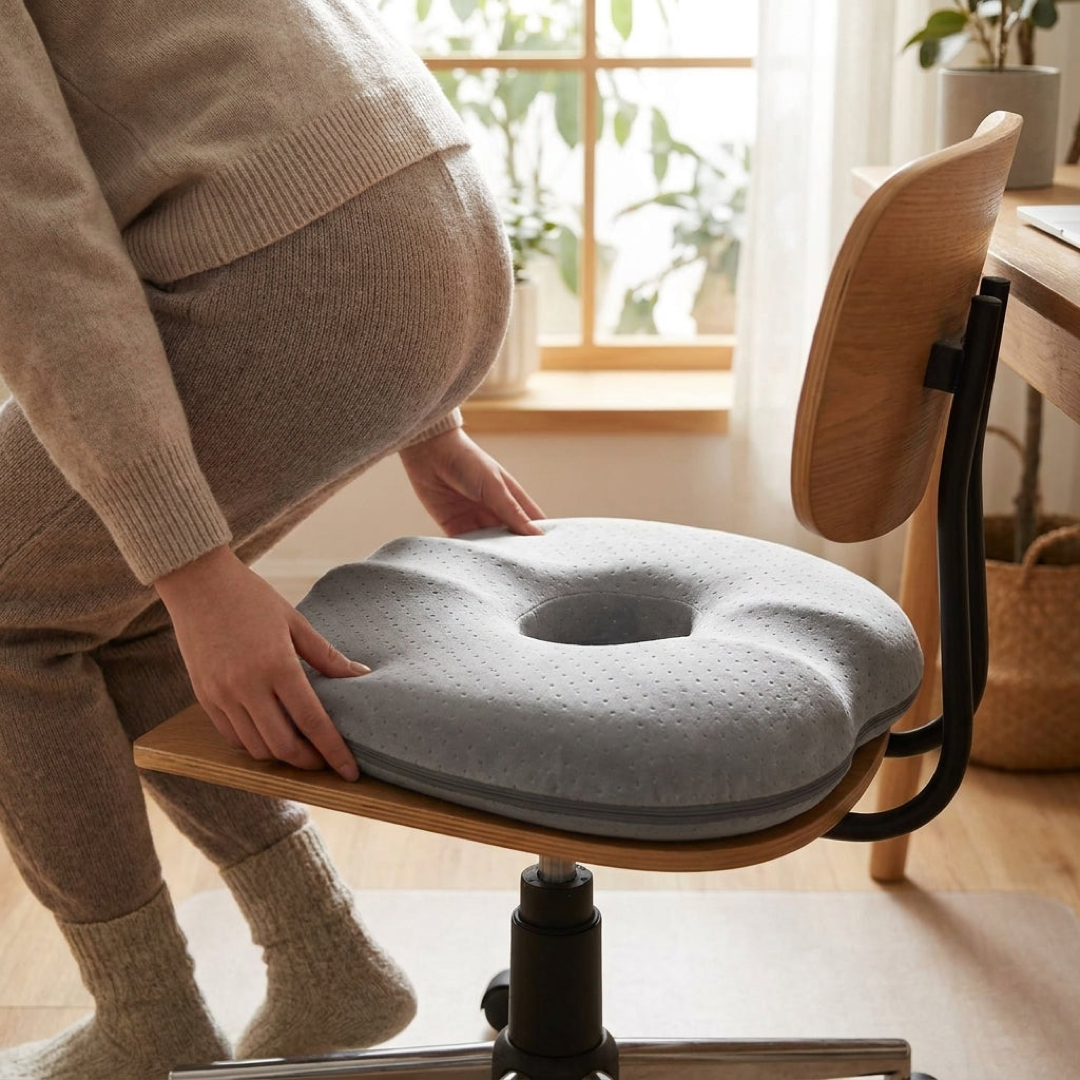 Cojín de asiento contorneado de espuma viscoelástica con funda lavable  