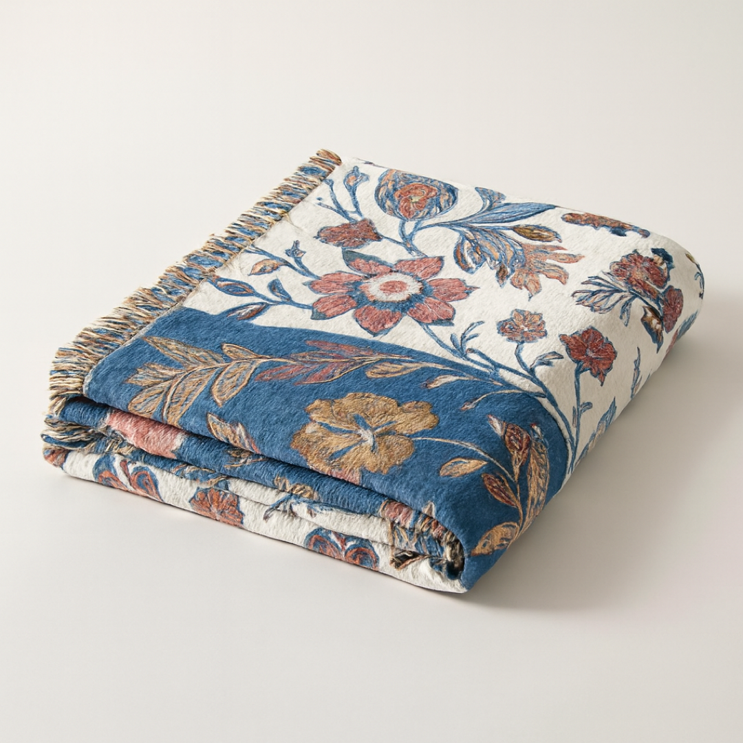Omkeerbare bloemen katoenen plaid voor comfort het hele jaar door