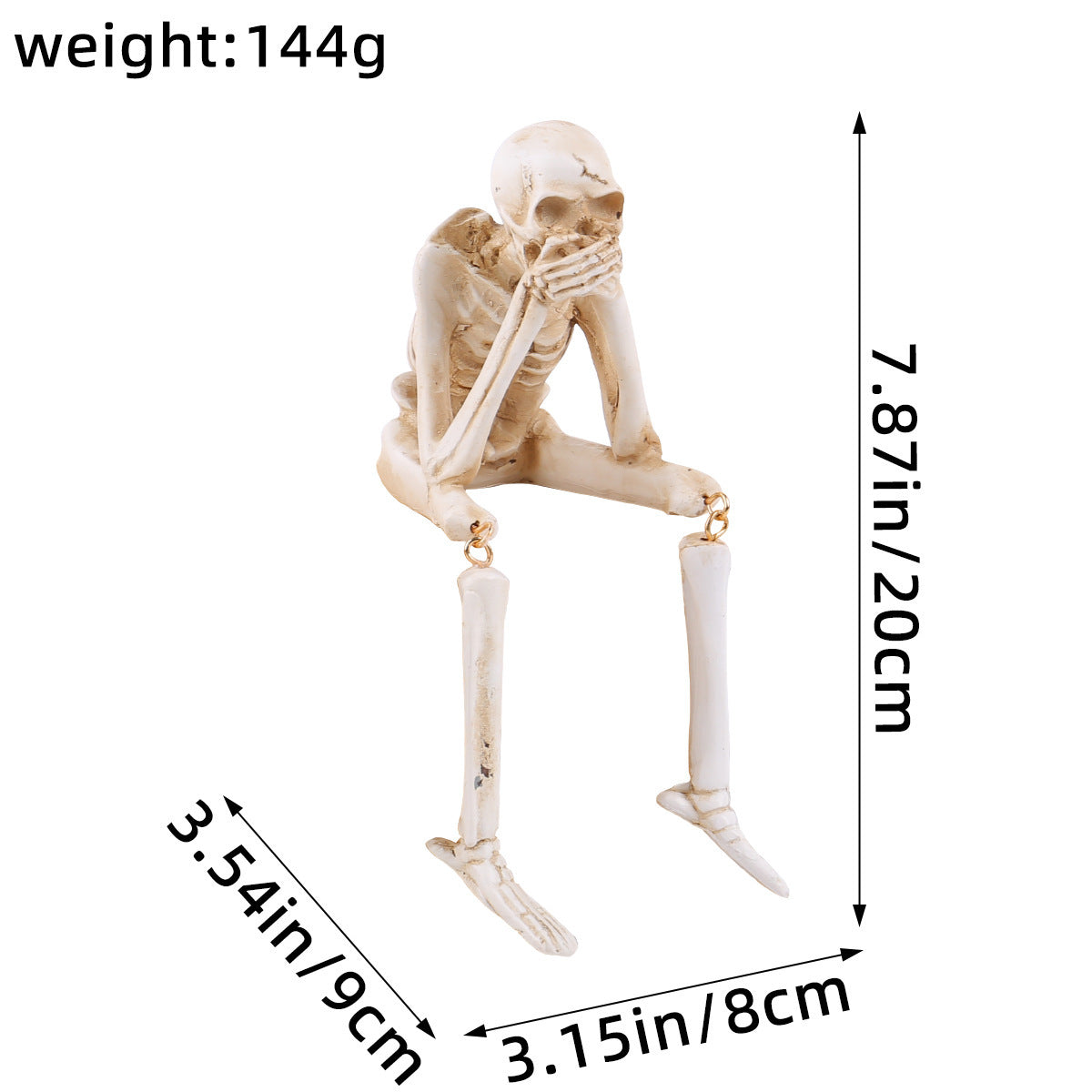 Griezelige skeletornamentenset voor eenvoudige Halloweendecoratie