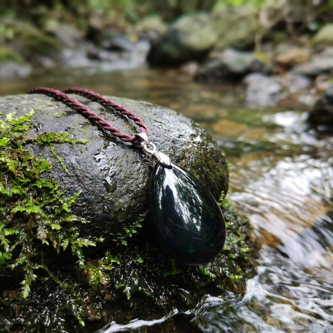 Collier goutte d’obsidienne – style quotidien sans effort