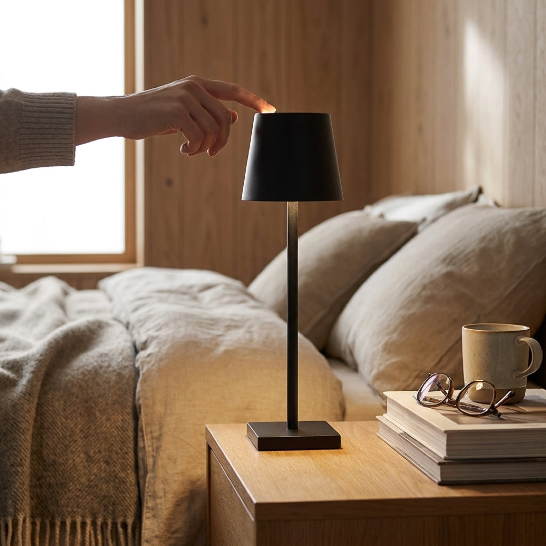 Lámpara de mesa LED inalámbrica con brillo ajustable