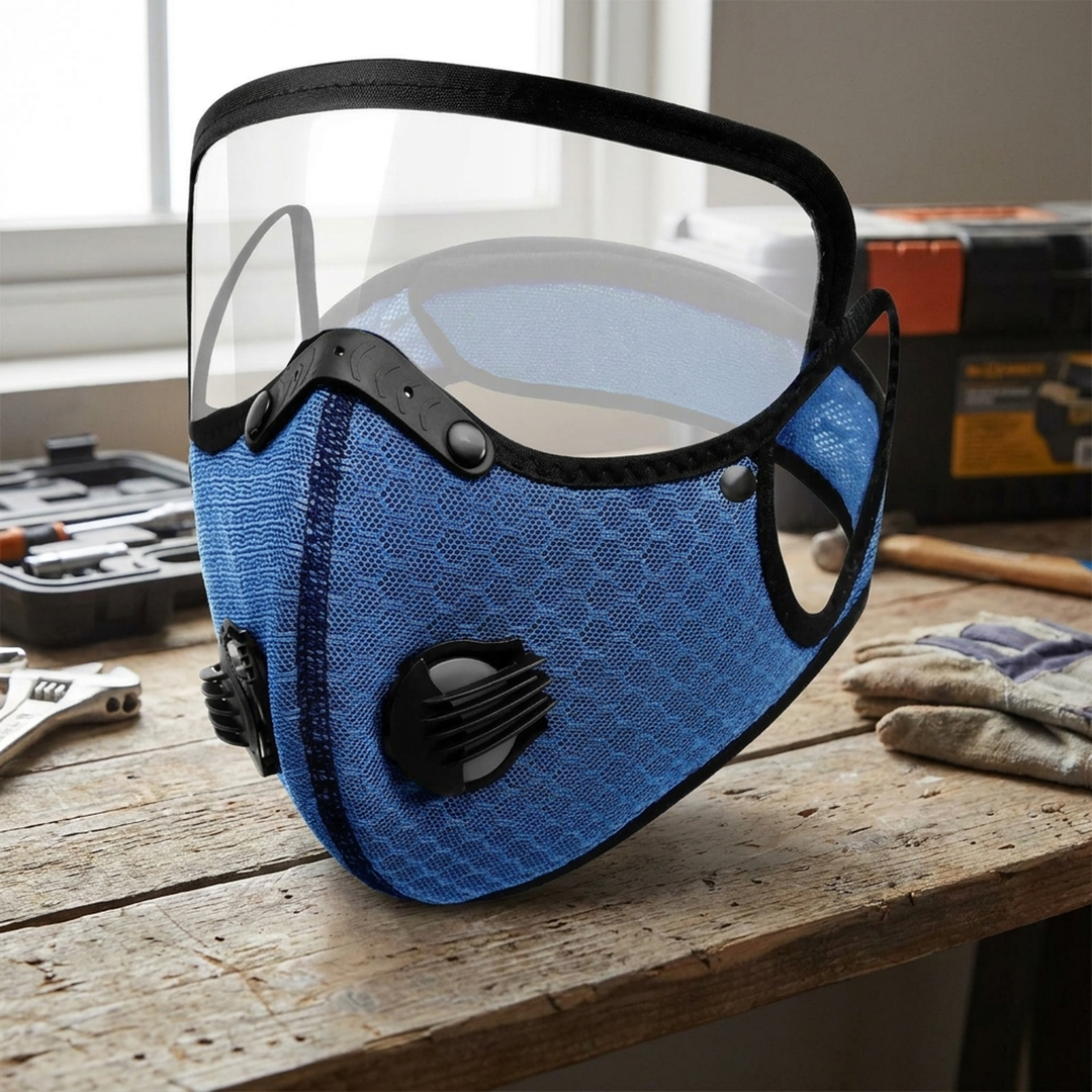 Verstelbaar koolstoffiltermasker voor stoffige klussen