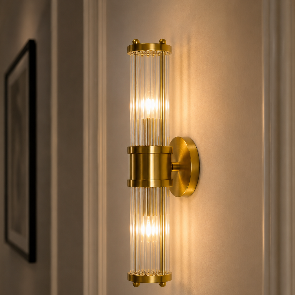 Gold Crystal Wall Sconce for Warm Ambiance
