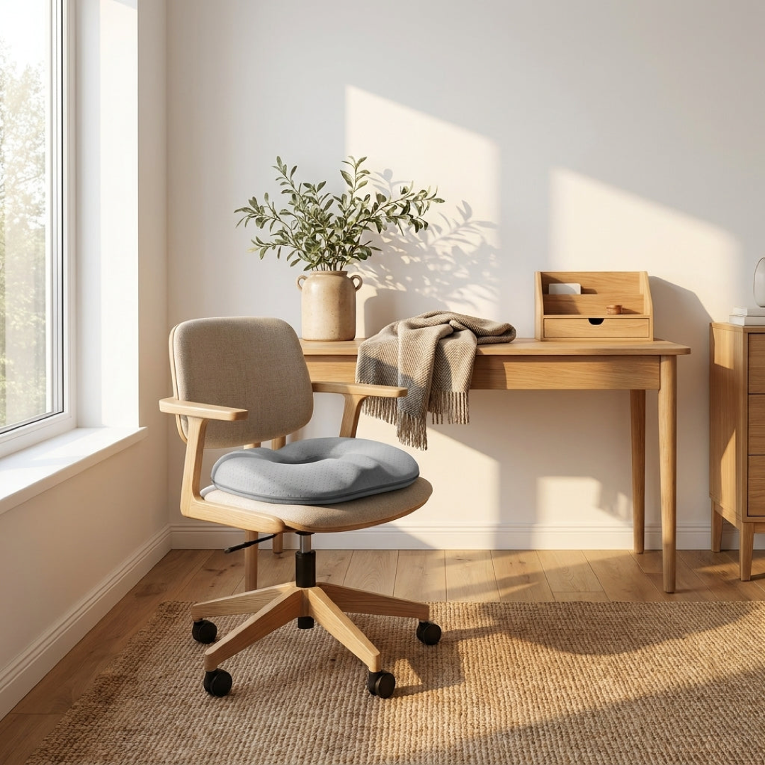 Cojín de asiento contorneado de espuma viscoelástica con funda lavable  