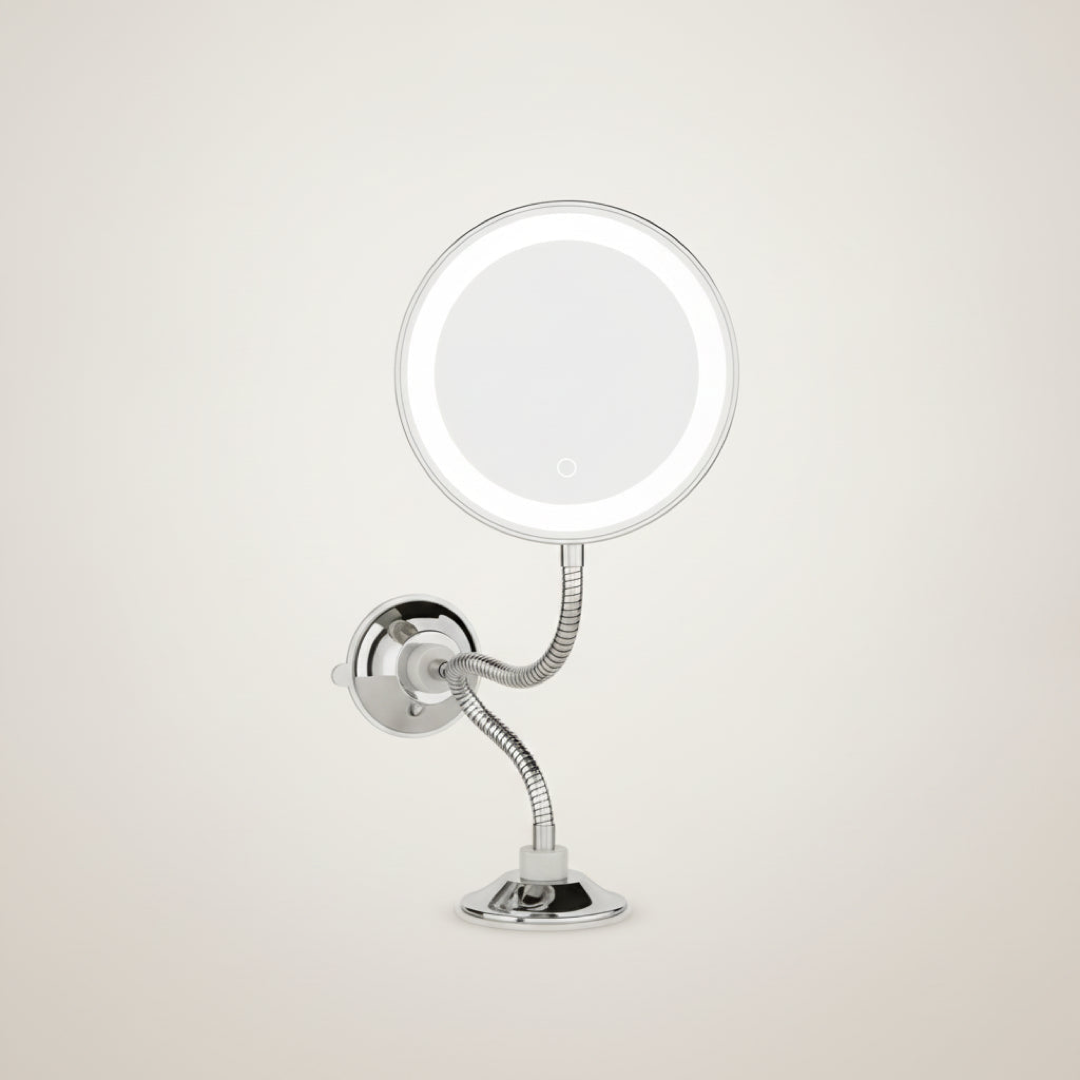 Specchio con ventosa e 10 luci per una cura precisa