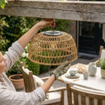Solar Rattan Pendant Light for Cozy Evenings