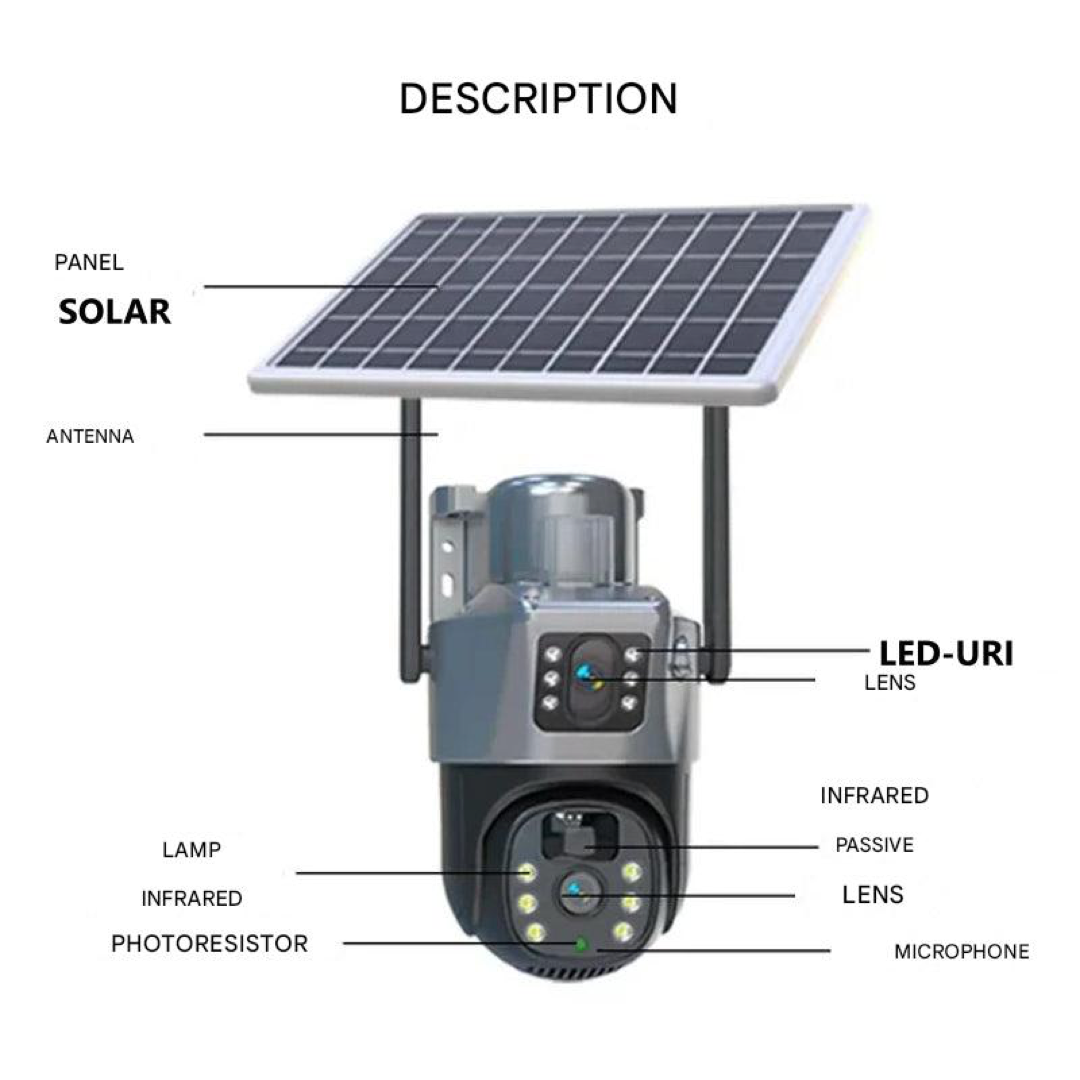 Caméra de sécurité solaire pour une surveillance extérieure intelligente