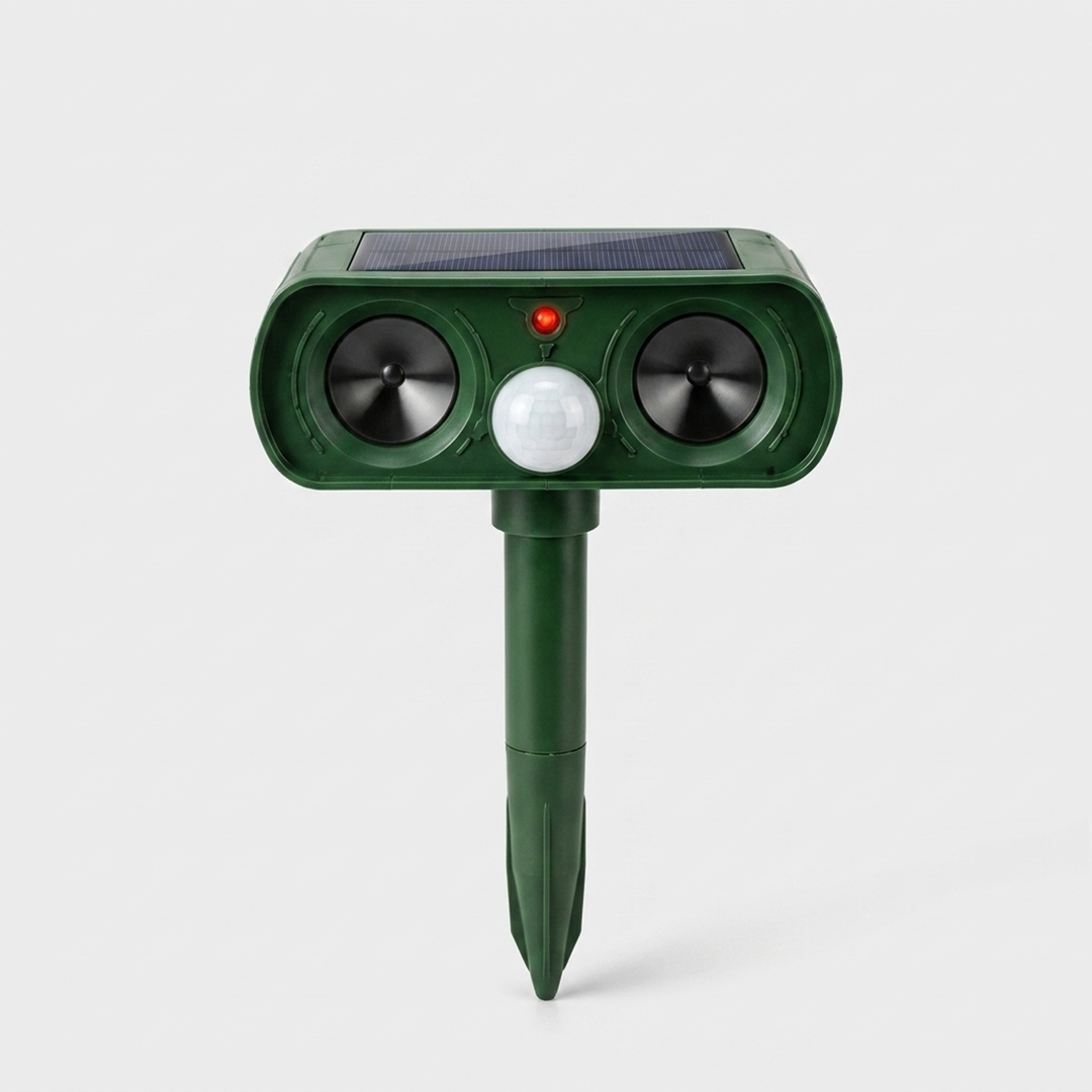 Zonne-energie tuinhouder voor diervriendelijke controle