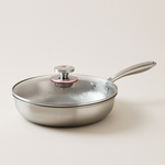 Hammered Design Frying Pan with Lid for Stylish Cooking