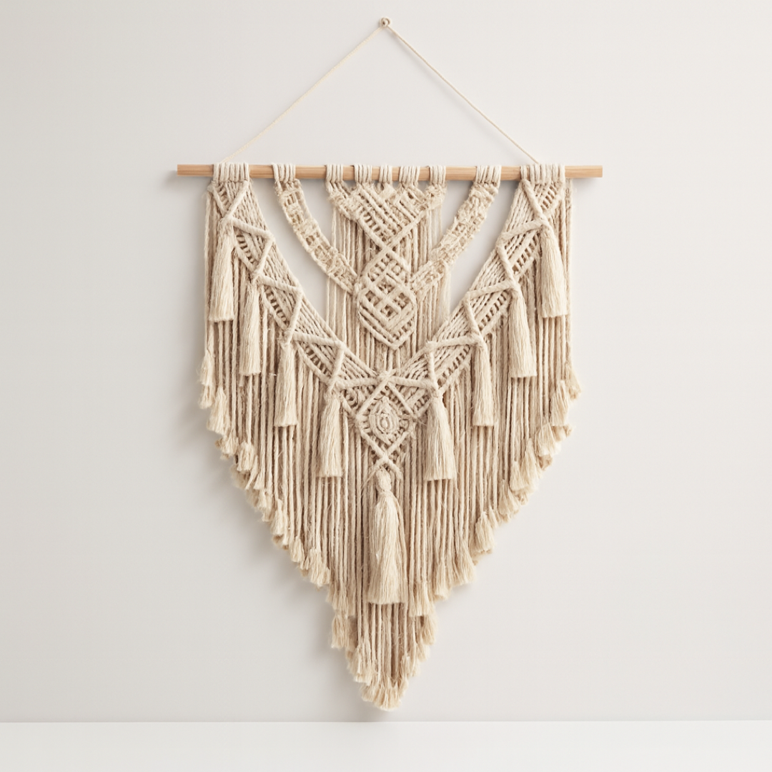 Macramé Wandkleed voor Warme, Gestructureerde Ruimtes