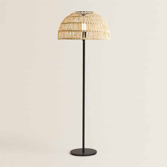 Rotan zonne-terrasselamp voor snoerloze gloed  