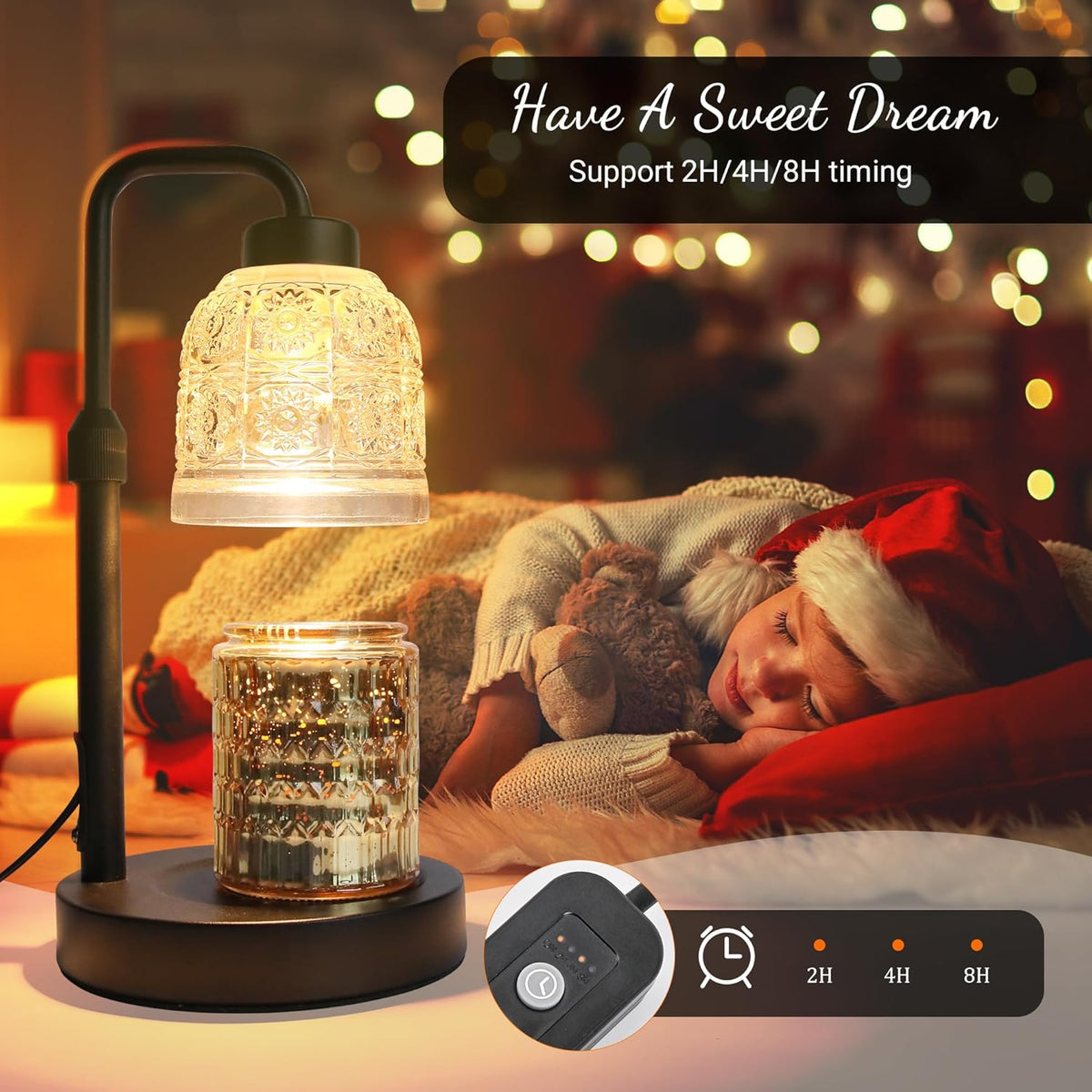 Lampa na ohřívání svíček s bezpečným časovačem