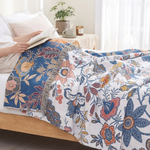 Omkeerbare bloemen katoenen plaid voor comfort het hele jaar door