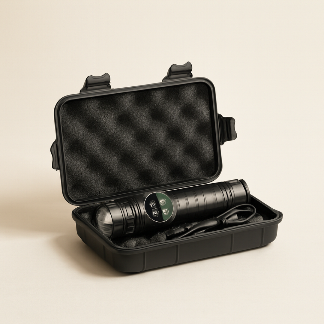 Oplaadbare zoom zaklamp voor handen-vrije taken