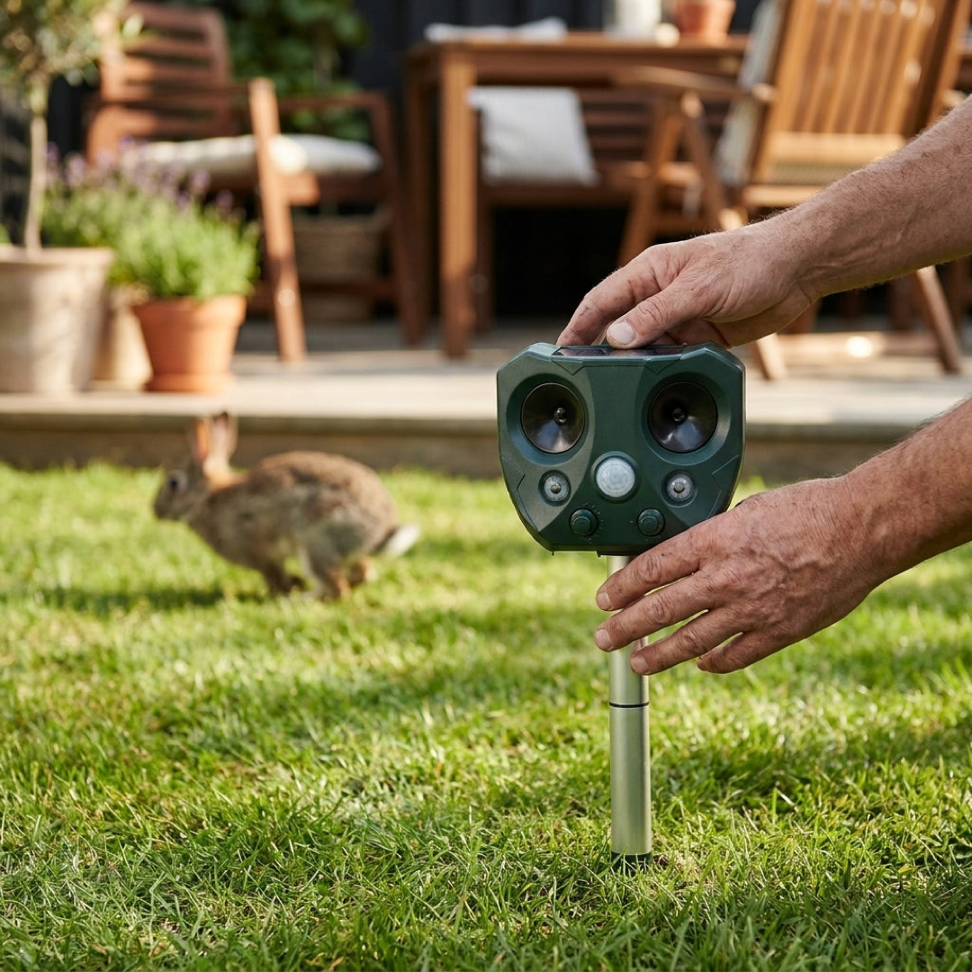 Solar-Powered Pest Deterrent for Comfortable Outdoor Spaces