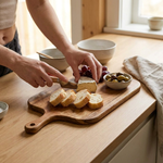 Double-Sided Wooden Board for Bread Fruit Plates