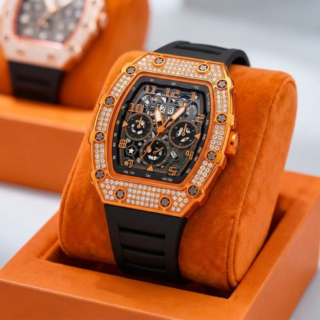 Rhinestone tonneau horloge voor moeiteloze stijl