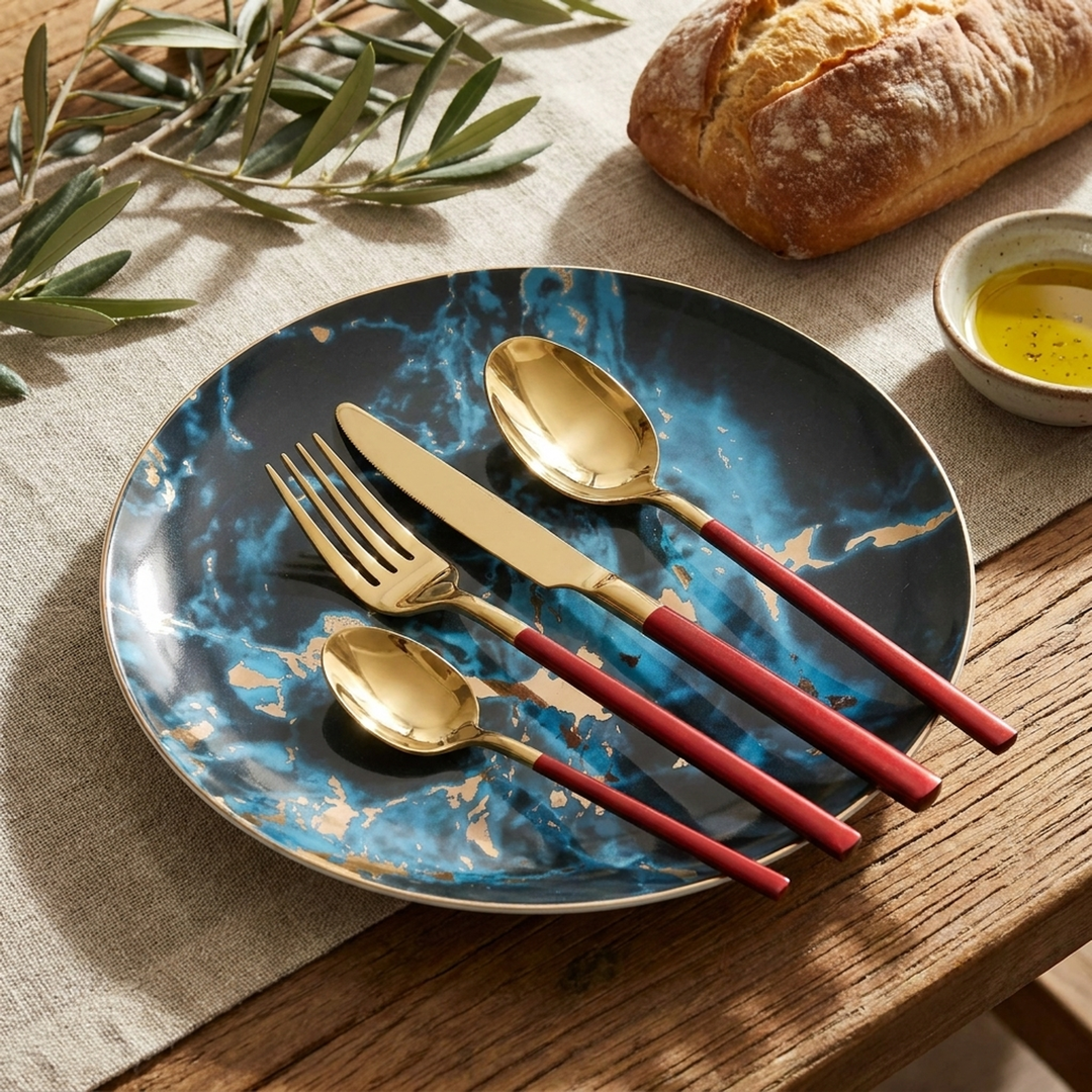 Geformtes Besteckset für einladendes Essen