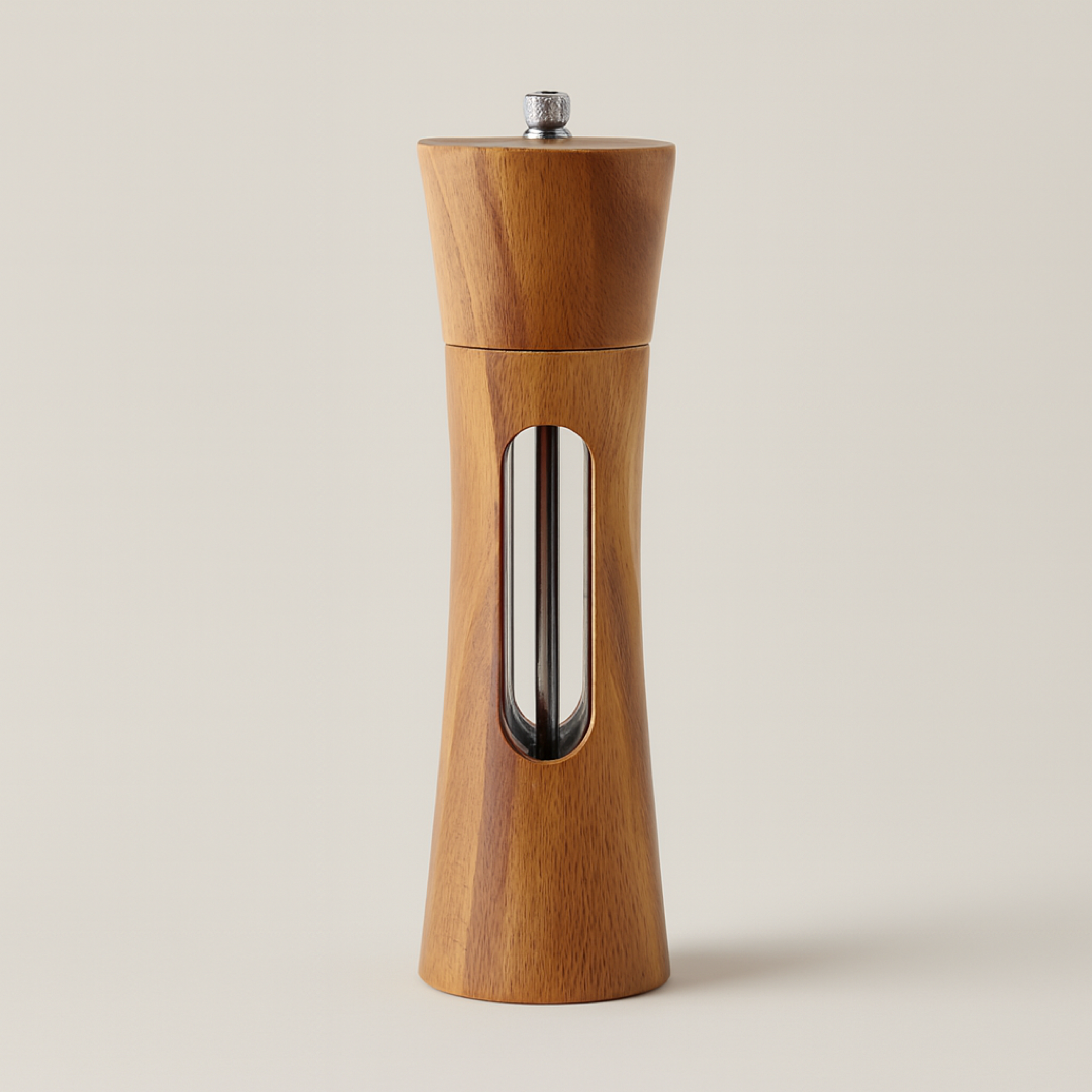 Holz-Gewürzmühle mit verstellbarem Mahlwerk