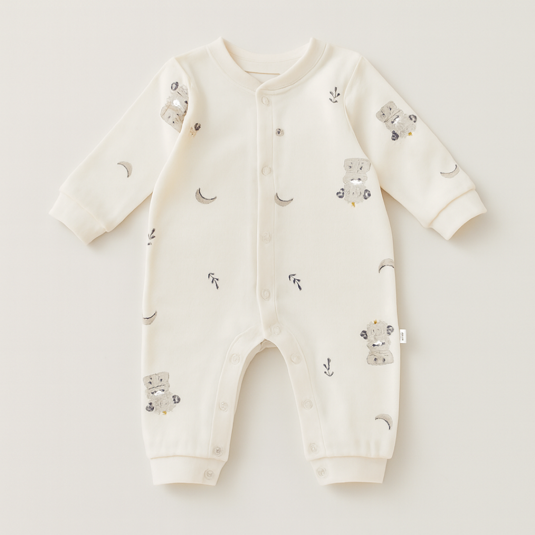 Organisch katoenen babyromper voor een gevoelige huid
