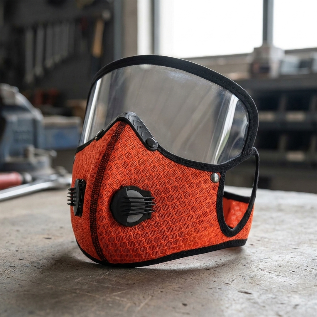 Verstelbaar koolstoffiltermasker voor stoffige klussen