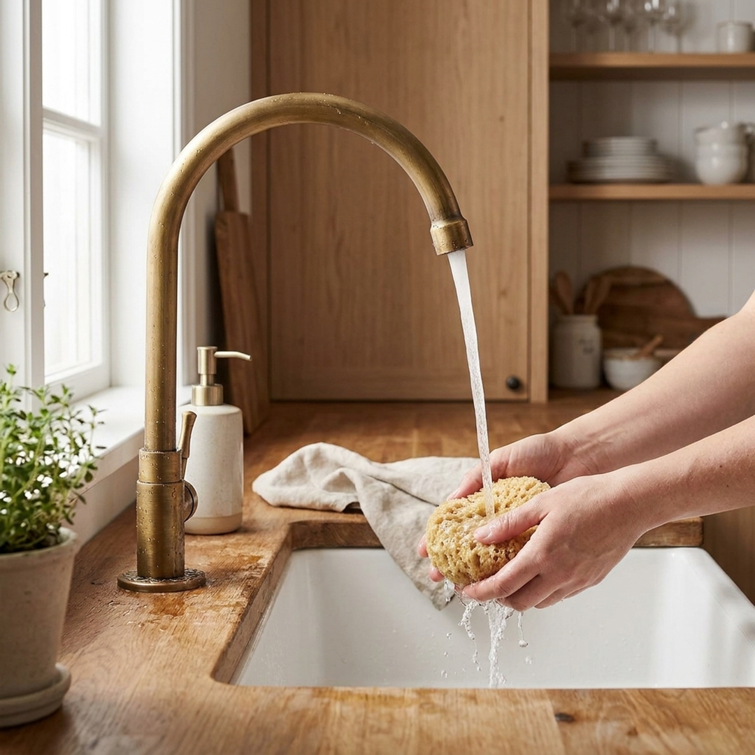 SWANFLOW – Antikmessing-Wasserhahn mit Schwanenhals für einen zeitlosen Spülenstil
