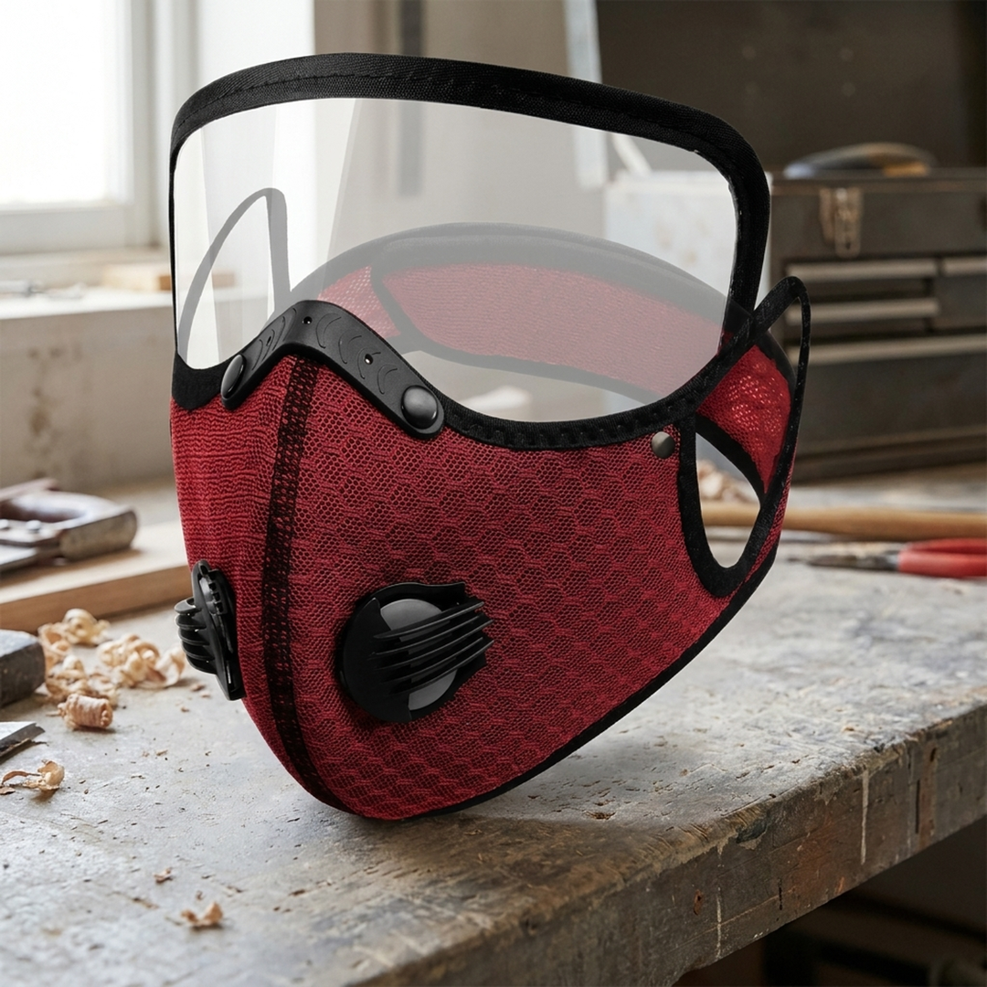 Verstelbaar koolstoffiltermasker voor stoffige klussen