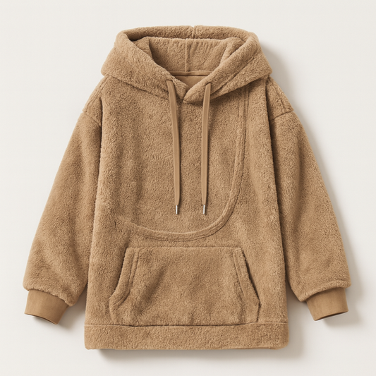 Fleece hoodie met dierenzak voor gezellig dragen  