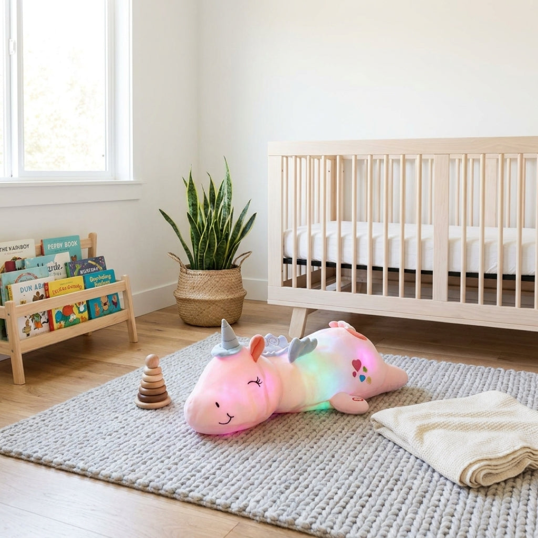 Luce Notturna Unicorno di Peluche per Notti Rilassanti
