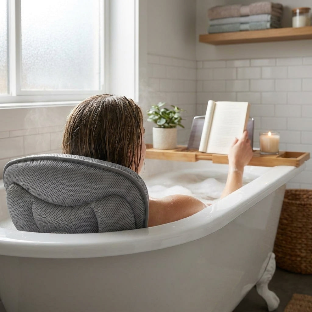 Ergonomisch badkussen voor nekontlasting