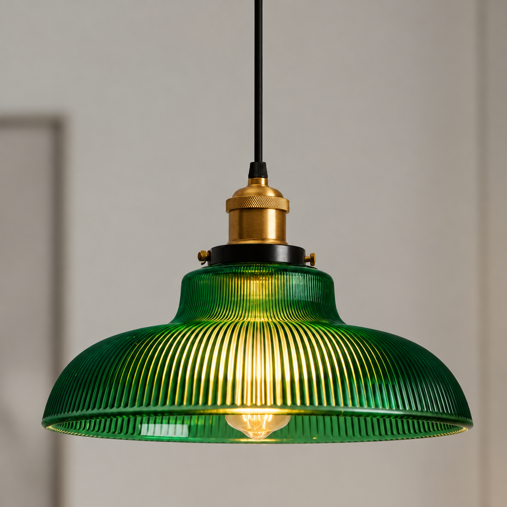 Vintage Glass Pendant Lamp for a Warm Glow