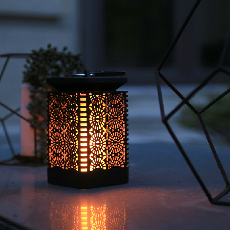 Solar Flame Lantern For Cozy Outdoor Lighting