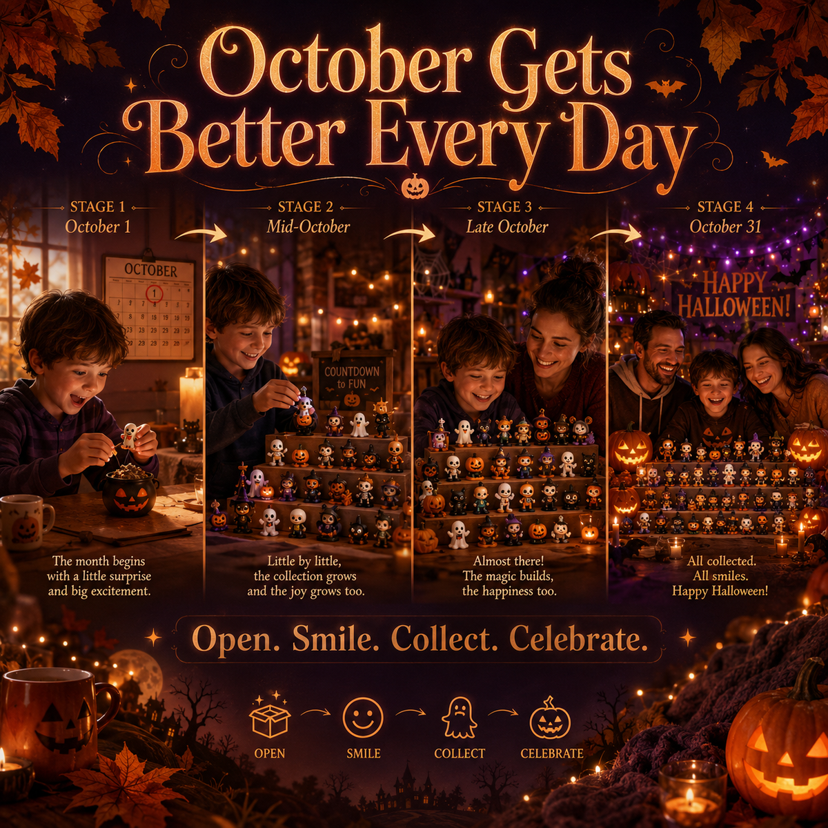 Set de calendar de Advent cu casă bântuită pentru distracție de Halloween