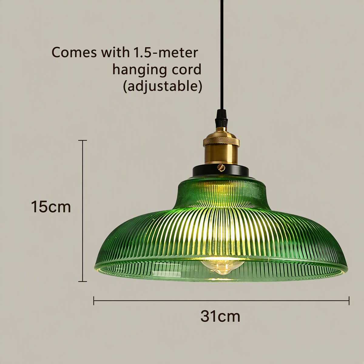 Vintage Glass Pendant Lamp for a Warm Glow