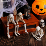 Griezelige skeletornamentenset voor eenvoudige Halloweendecoratie