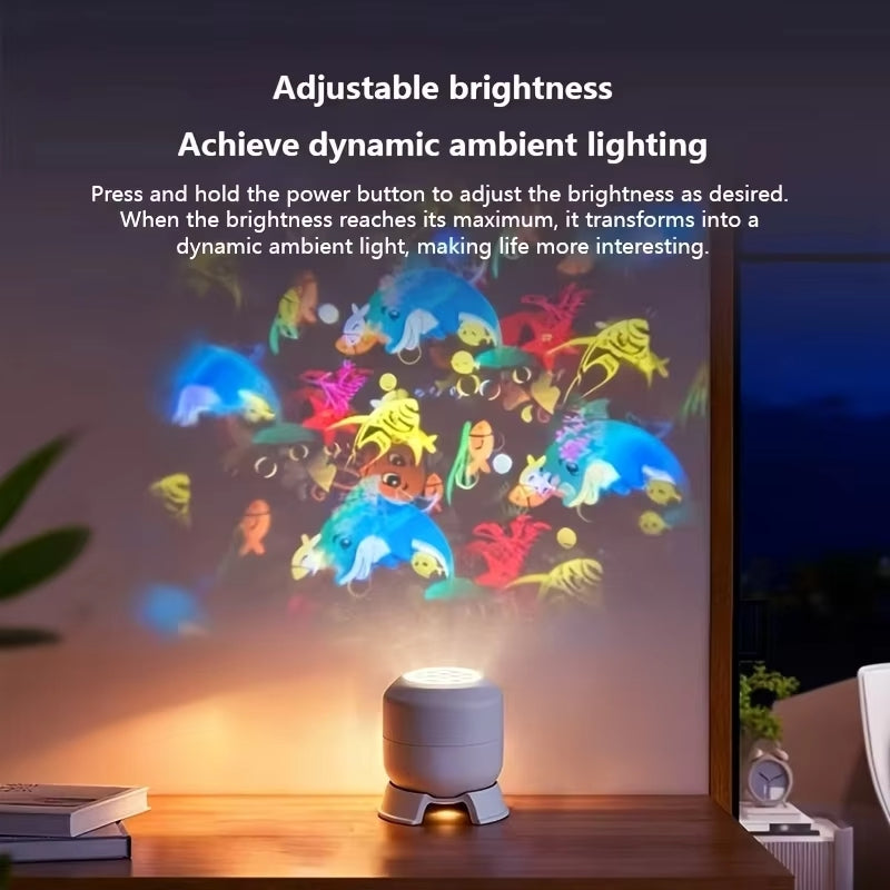 OCEANLUME – Lampada da notte con proiettore oceanico LED rotante a 360°
