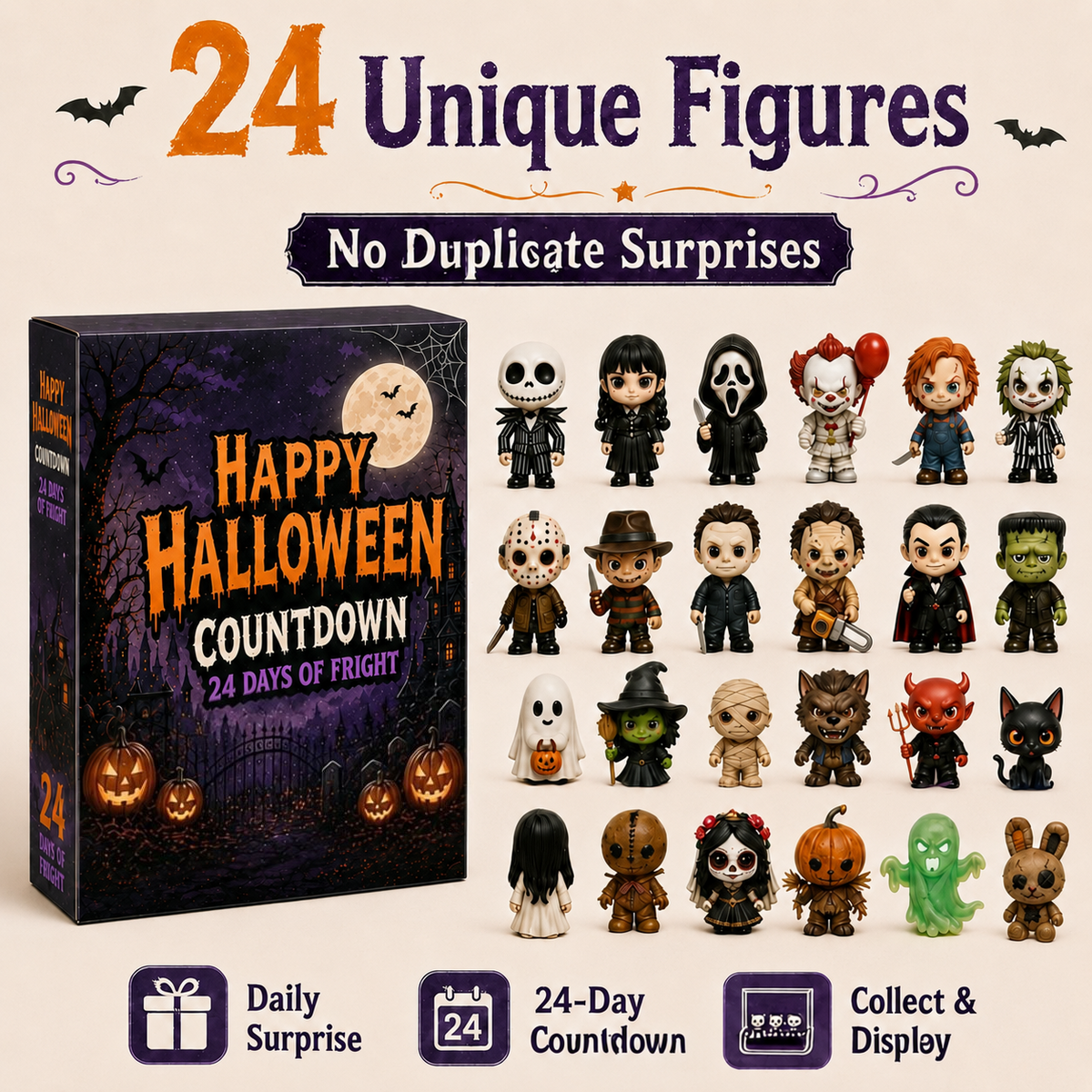 Set de calendar de Advent cu casă bântuită pentru distracție de Halloween