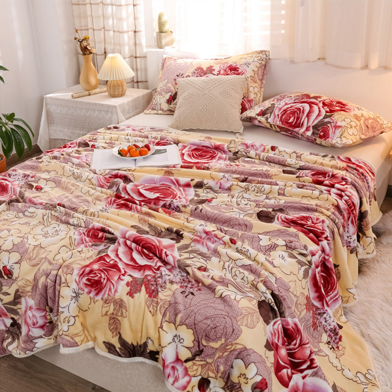 Flower Pattern Throw Blanket for Warm and Relaxing Nights