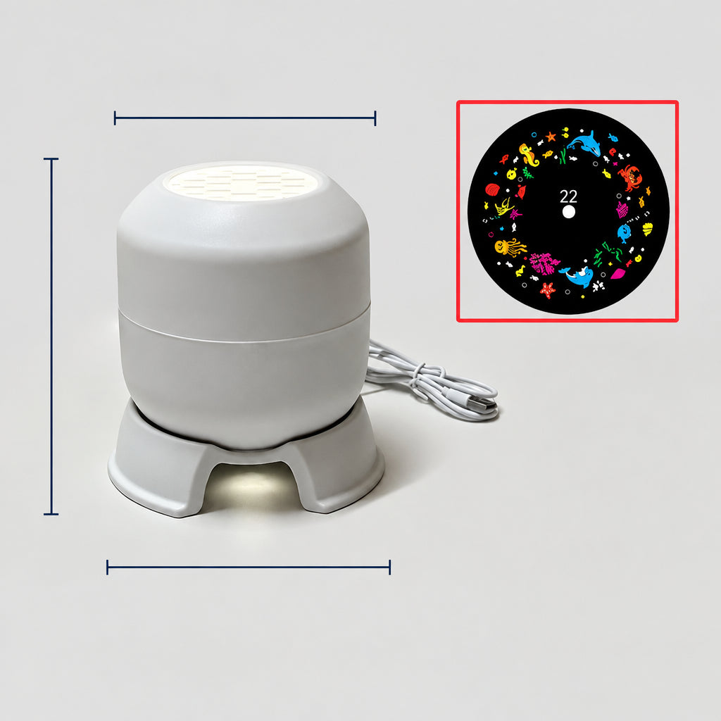 OCEANLUME – Lampada da notte con proiettore oceanico LED rotante a 360°