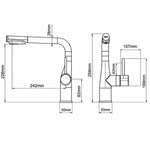 Robinet de cuisine à tirette pour un rinçage sans effort
