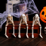 Griezelige skeletornamentenset voor eenvoudige Halloweendecoratie