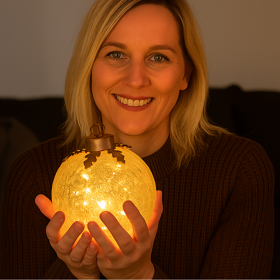 Lighted Glass Christmas Baubles With Timer
